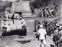 M4A4 Sherman crossed Namtu River in Burma in 1945.jpg