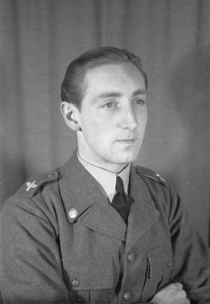 grayscale image of Ian Iacobi wearing his uniform, captured in 1940.