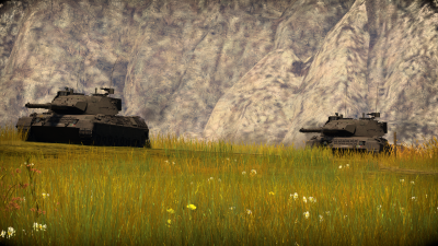 Leopard 1A5 (Italy) while moving up a hill.png
