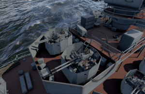Pair of V-11 guns on Project 68K light cruiser