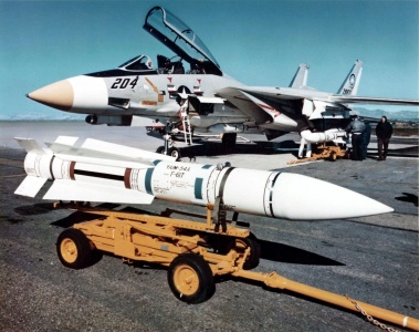 YAIM-54A Phoenix missile with F-14A Tomcat in 1973.jpg