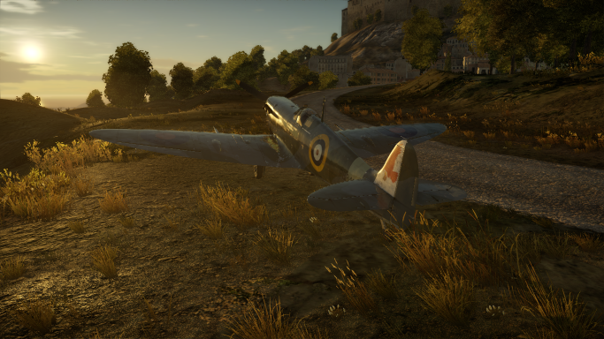 A spitfire Mk IIb, perched on a hill...