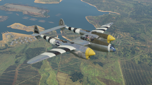 P-38J-15 overflying Pearl Harbor